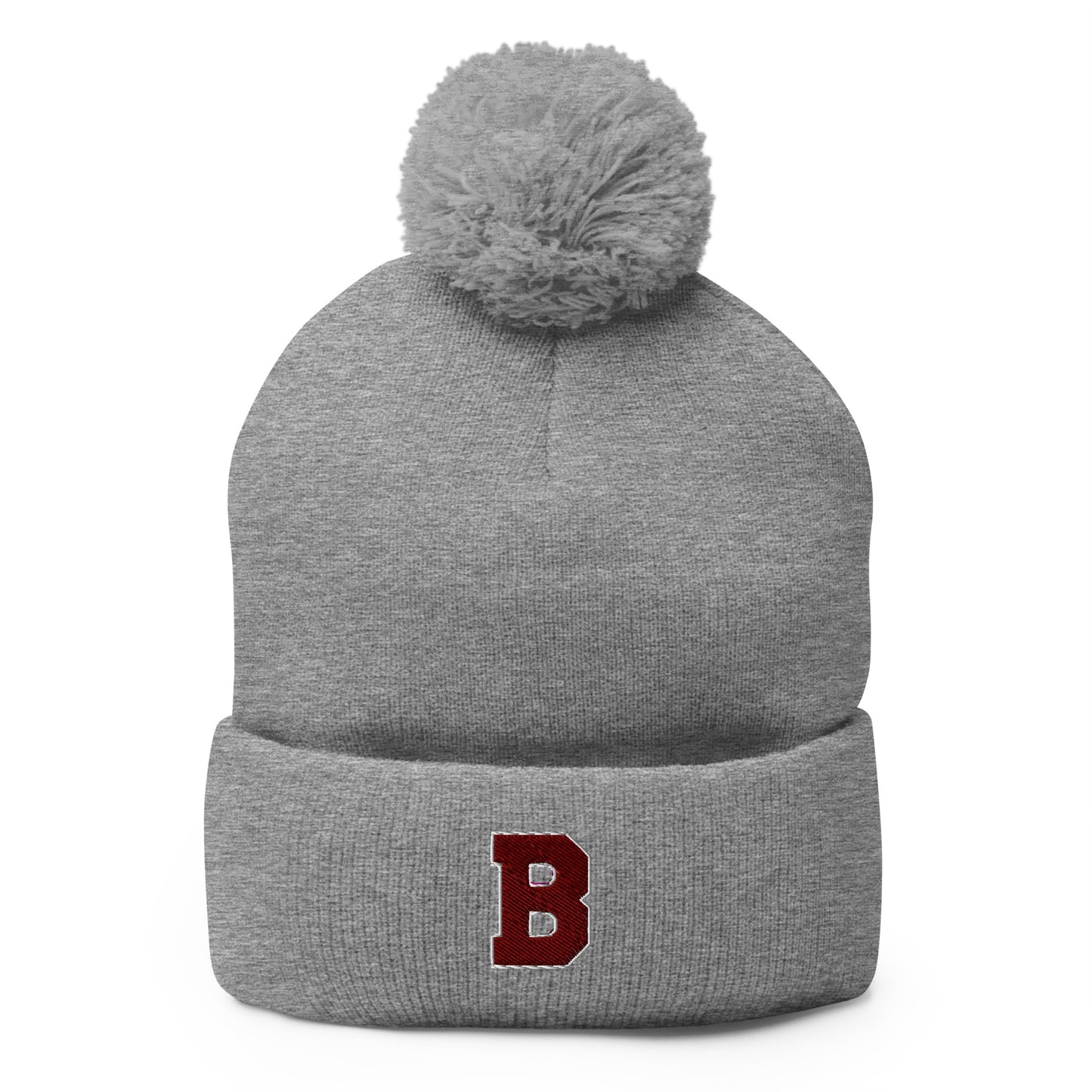 "B" Pom-Pom Beanie