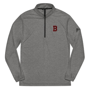 "B" Grey Adidas Quarter Zip Pullover